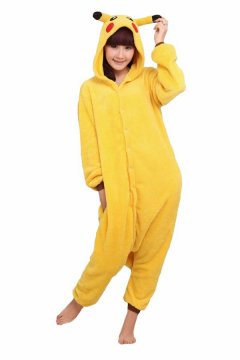 Mascot Costumes Yellow Pikachu Hoodie Pajama