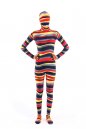 Halloween Costumes Colorful Stripes Zentai Suit