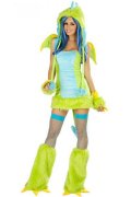 Halloween Costume Deluxe Green Puff Dragon Costume