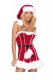 Christmas Costume Strapless Lacing at Waist Santa Dress