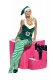 Christmas Costume Green Deep V-neckline Slim Fit Elf Outfit