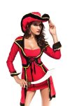 Halloween Costume Hot Red Pirate Costume