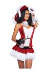 Halloween Costume Sexy Red and White Pirate Costume