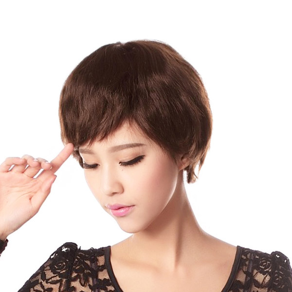 Glamorous 100% Human Hair Short Curly Wig - Click Image to Close