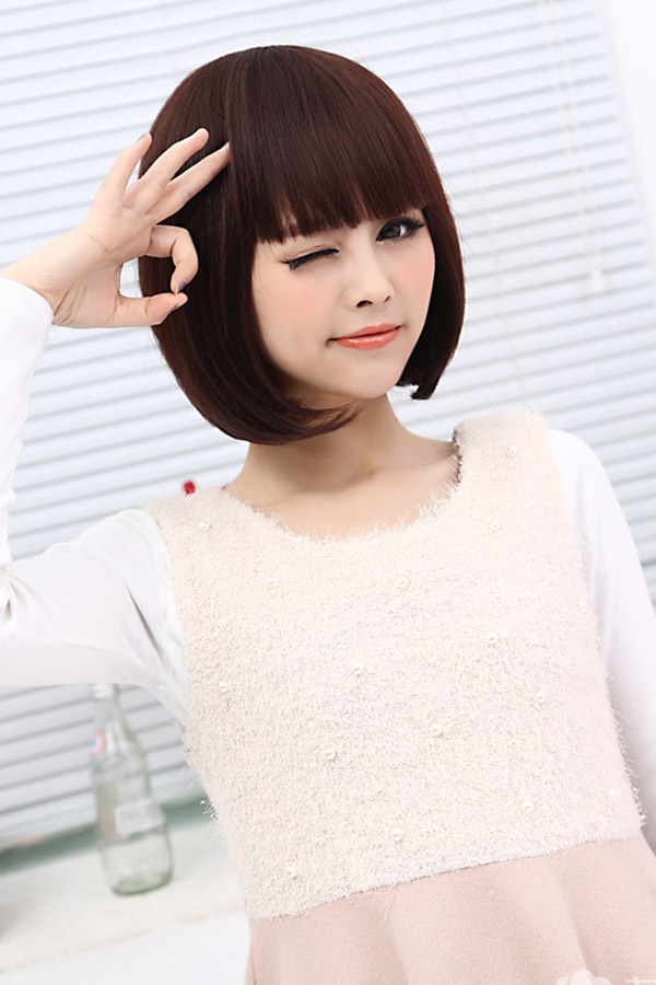 80% Human Hair Handmade Top Modern Bob Wig - Click Image to Close