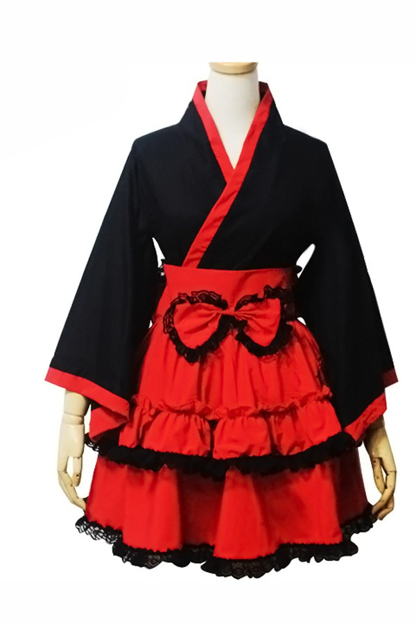 Adult Costumes Red and Black Lolita Dress - Click Image to Close